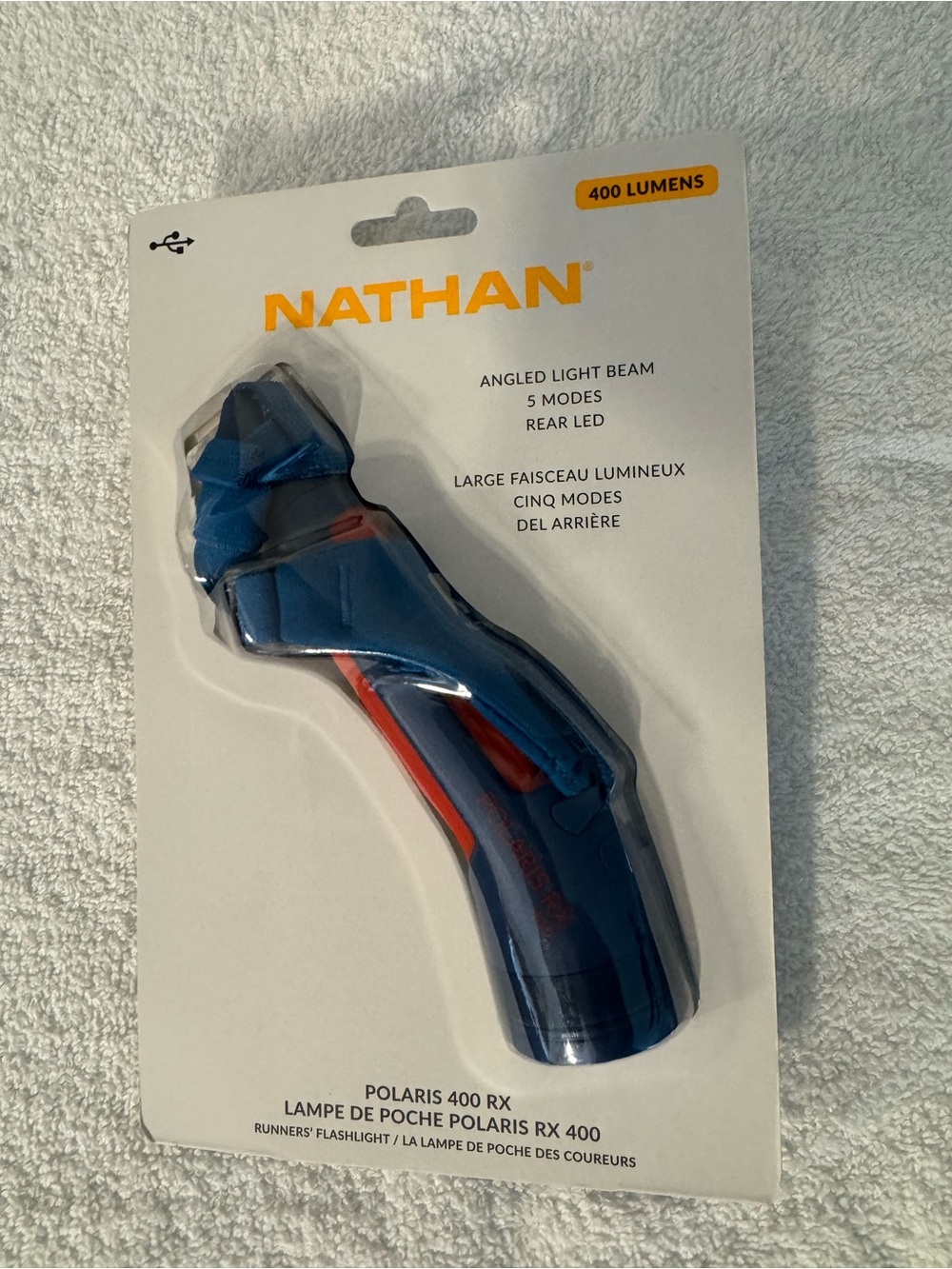 Nathan Polaris 400 RX Runners' Flashlight — Blue